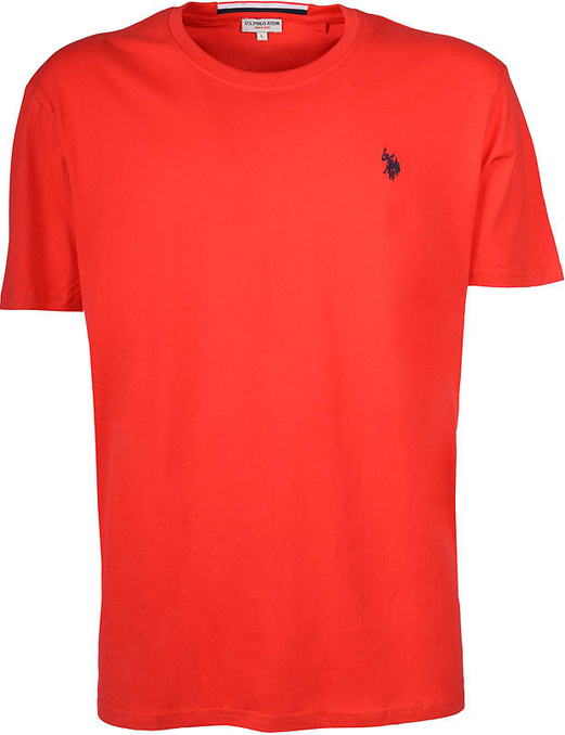 Czerwony t-shirt U.S. Polo z bawełny