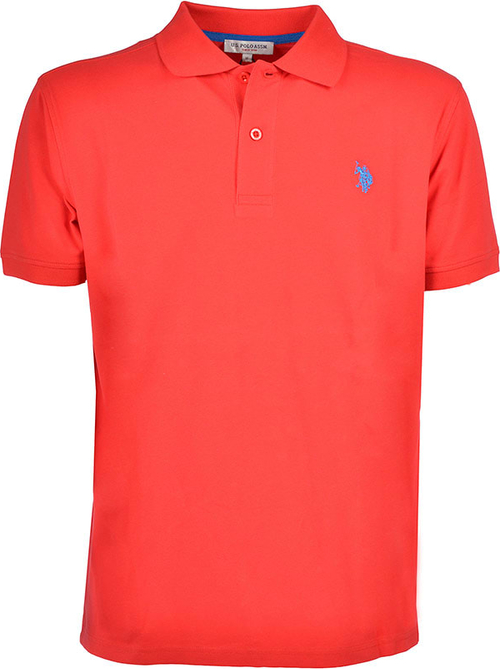 Czerwony t-shirt U.S. Polo z krótkim rękawem