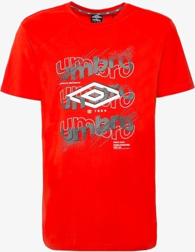 Czerwony t-shirt Umbro z krótkim rękawem