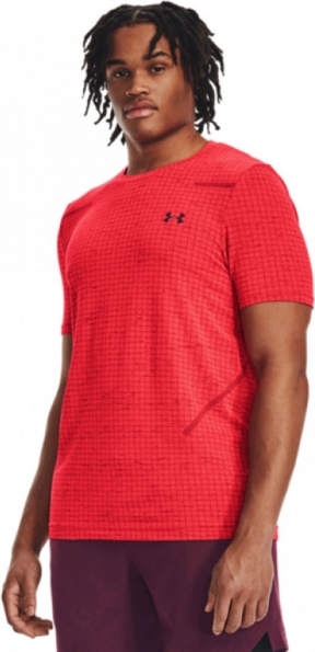 Czerwony t-shirt Under Armour z krótkim rękawem w sportowym stylu