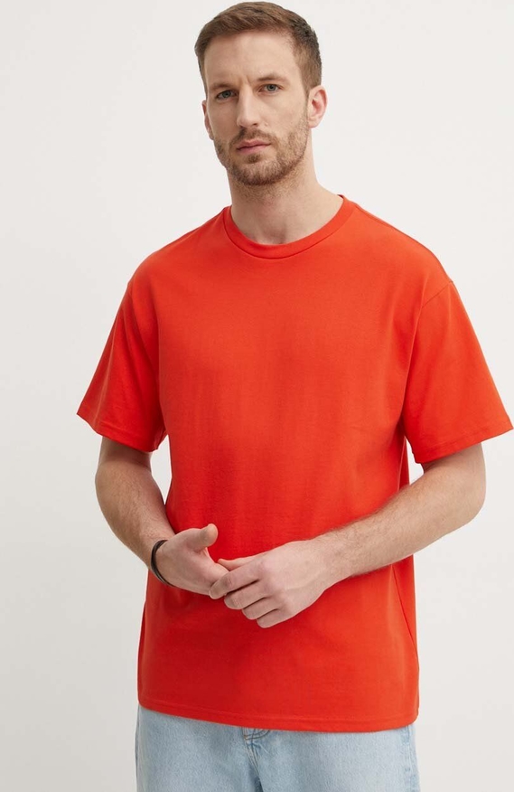 Czerwony t-shirt United Colors Of Benetton z krótkim rękawem z bawełny
