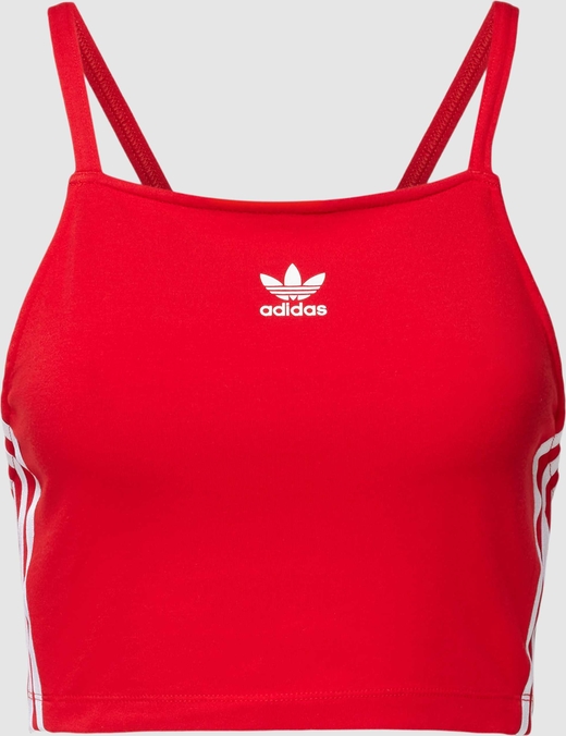 Czerwony top Adidas Originals w sportowym stylu