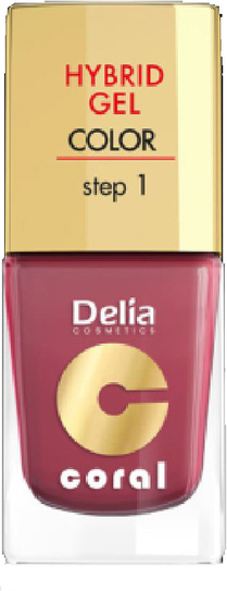 Delia Cosmetics, Coral Hybrid Gel, emalia do paznokci nr 18 marsala, 11 ml