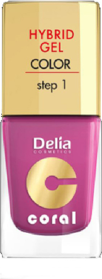 Delia Cosmetics, Coral Hybrid Gel, emalia do paznokci nr 21 fuksja, 11 ml
