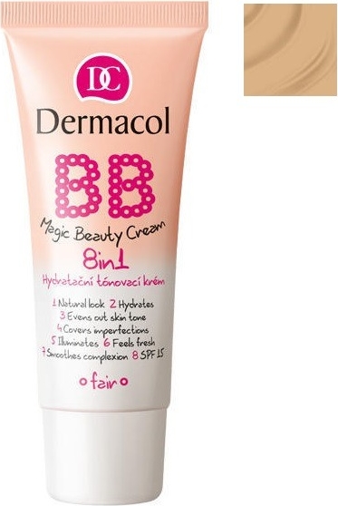 Dermacol, BB Magic Beauty Cream 8in1, nawilżający krem BB Fair SPF15, 30 ml