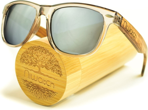 Drewniane okulary przeciwsłoneczne Niwatch Hydrus Silver