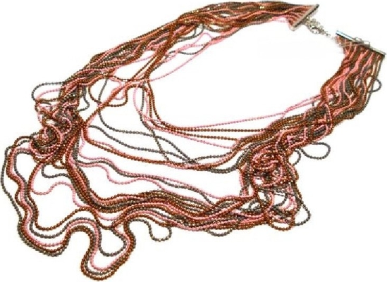 Dublon Wisior łańcuszki w tonacji różowej