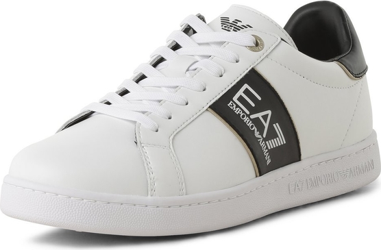 EA7 Emporio Armani Męskie skórzane buty sportowe Mężczyźni skóra biały jednolity