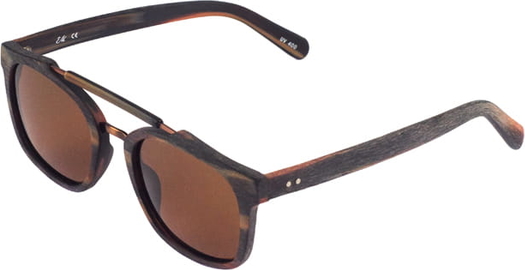 Em Men`s Accessories Okulary przeciwsłoneczne brązowe - imitacja drewna EM 24