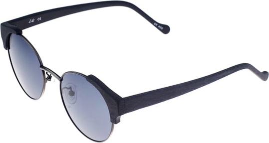 Em Men`s Accessories Okulary przeciwsłoneczne czarne - imitacja drewna EM 61