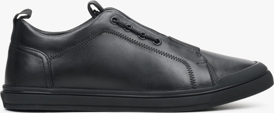 ES 8: Czarne skórzane sneakersy męskie na wiosnę