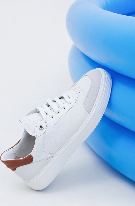Estro: Białe sneakersy męskie ze skóry naturalnej na wiosnę