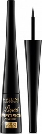 Eveline, Liquid Precision 2000 Procent Eyeliner, liner w pędzelku, Black, 4 ml