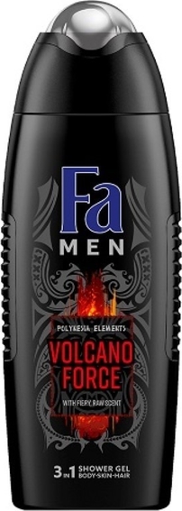 Fa, Men Polynesia Elements Volcano Force Shower Gel, żel pod prysznic do mycia ciała i włosów dla mężczyzn, 400 ml