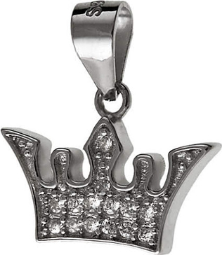 Falana Wisiorek srebrny korona z cyrkonią w0276 - 1,3g.
