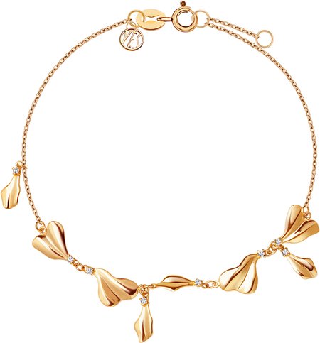 Femini - Biżuteria Yes Bransoletka złota z cyrkoniami - kwiaty - Femini