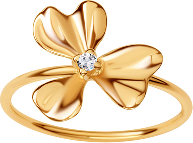 Femini - Biżuteria Yes Pierścionek złoty z cyrkoniami - kwiaty - Femini