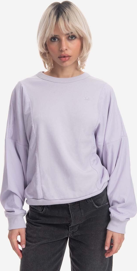 Fioletowa bluza Adidas Originals w sportowym stylu z bawełny
