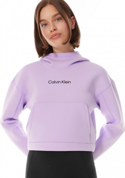 Fioletowa bluza Calvin Klein z kapturem w sportowym stylu