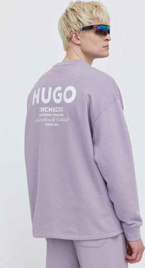 Fioletowa bluza Hugo Blue z bawełny