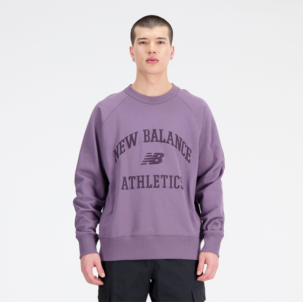 Fioletowa bluza New Balance w sportowym stylu z bawełny