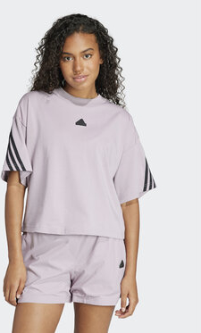 Fioletowa bluzka Adidas z krótkim rękawem