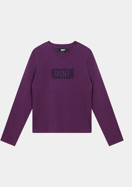 Fioletowa bluzka dziecięca DKNY z długim rękawem dla dziewczynek