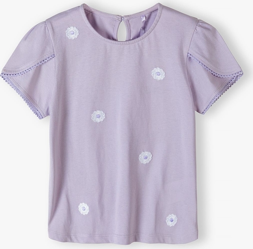 Fioletowa bluzka dziecięca Max & Mia By 5.10.15. dla dziewczynek w kwiatki