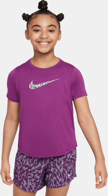 Fioletowa bluzka dziecięca Nike z krótkim rękawem