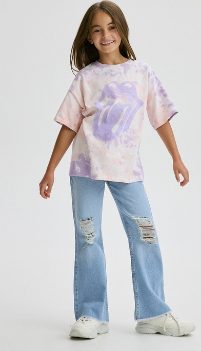 Fioletowa bluzka dziecięca Reserved z bawełny