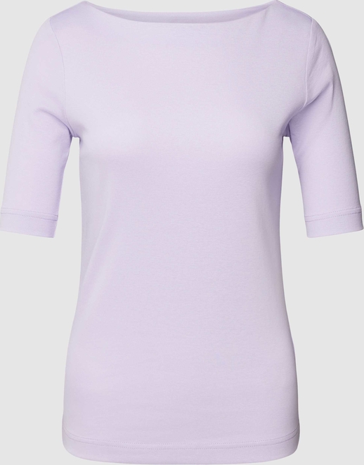 Fioletowa bluzka Esprit z okrągłym dekoltem w stylu casual z bawełny