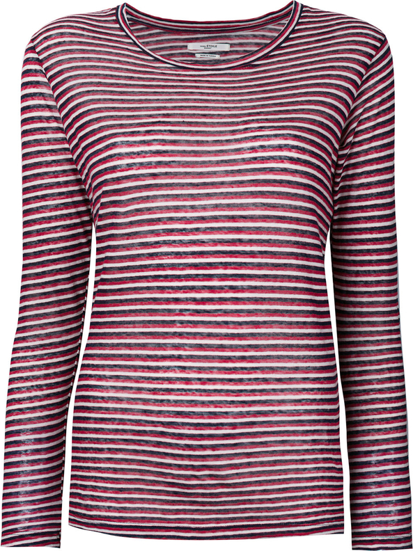 Fioletowa bluzka Isabel Marant Étoile z długim rękawem z bawełny