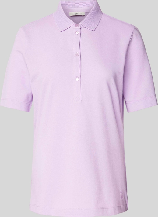 Fioletowa bluzka Maerz Muenchen z bawełny z krótkim rękawem w stylu casual