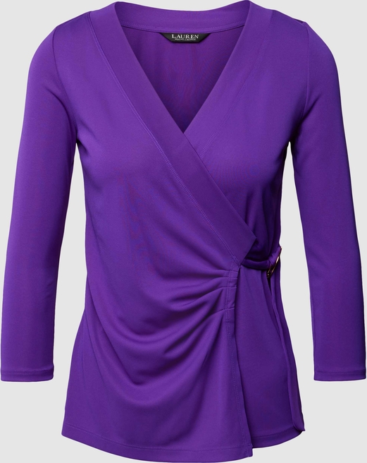 Fioletowa bluzka Ralph Lauren z bawełny w stylu casual z długim rękawem