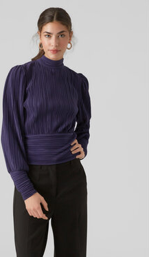Fioletowa bluzka Vero Moda w stylu casual