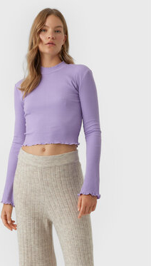 Fioletowa bluzka Vero Moda z długim rękawem w stylu casual