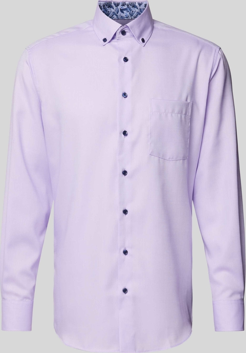 Fioletowa koszula Eterna z bawełny z długim rękawem