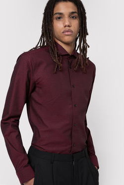 Fioletowa koszula Hugo Boss z długim rękawem