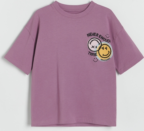 Fioletowa koszulka dziecięca Reserved z dzianiny