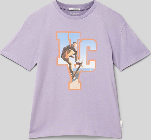 Fioletowa koszulka dziecięca Tom Tailor z bawełny dla chłopców