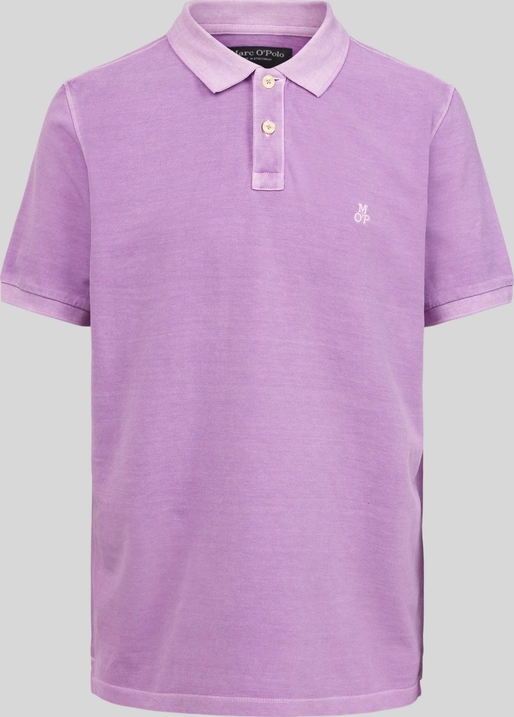 Fioletowa koszulka polo Marc O'Polo z bawełny w stylu casual z krótkim rękawem