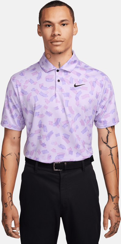 Fioletowa koszulka polo Nike w sportowym stylu z krótkim rękawem