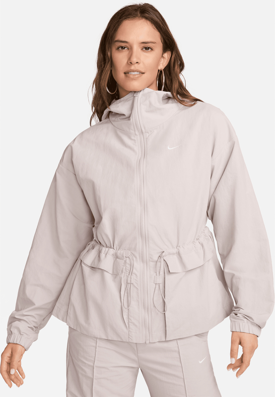Fioletowa kurtka Nike w sportowym stylu z kapturem z tkaniny