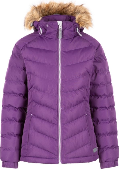 Fioletowa kurtka Trespass z kapturem w stylu casual ocieplenie
