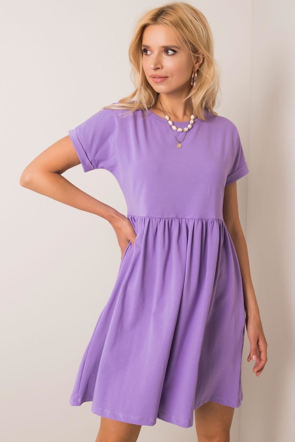 Fioletowa sukienka 5.10.15 oversize z bawełny w stylu casual