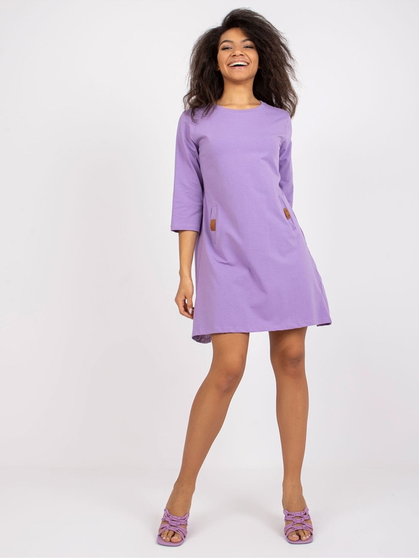 Fioletowa sukienka 5.10.15 z długim rękawem mini w stylu casual