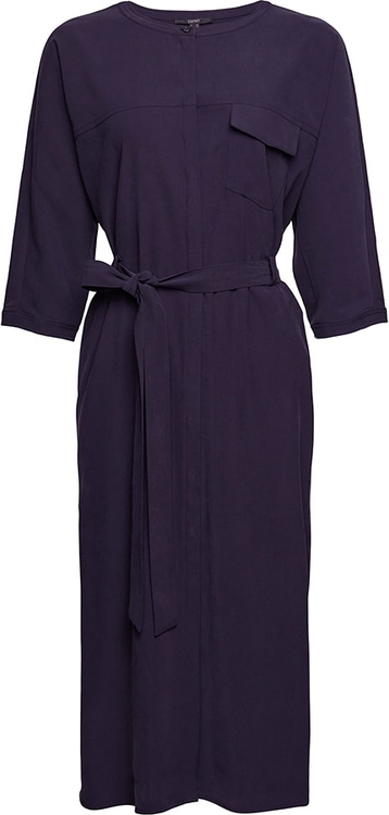 Fioletowa sukienka Esprit z okrągłym dekoltem w stylu casual midi