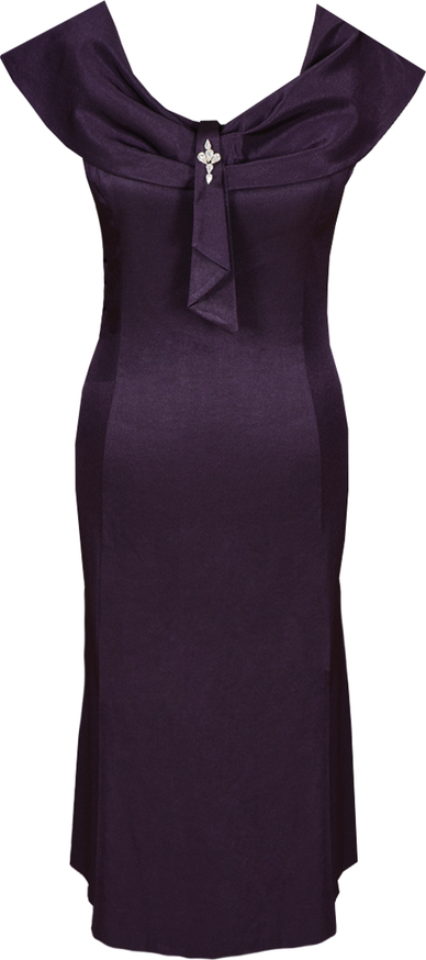 Fioletowa sukienka Fokus dopasowana z dekoltem w kształcie litery v
