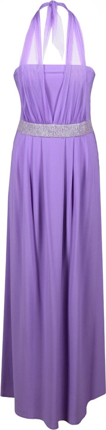 Fioletowa sukienka Fokus maxi z dekoltem w kształcie litery v