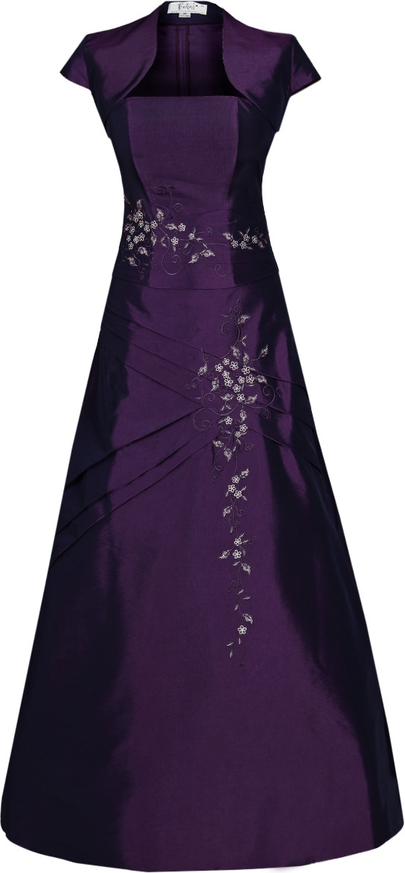 Fioletowa sukienka Fokus maxi z krótkim rękawem